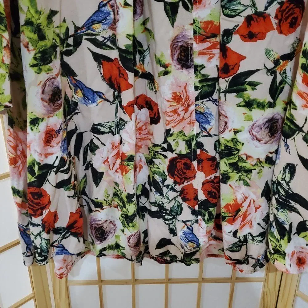 Umgee Floral Bell Sleeve Blouse Sz S - Picture 5 of 8